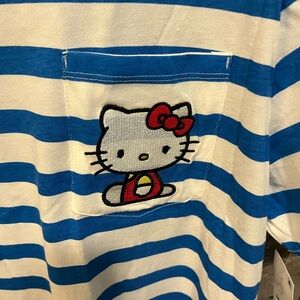 Hello Kitty Striped Blue and White T-Shirt